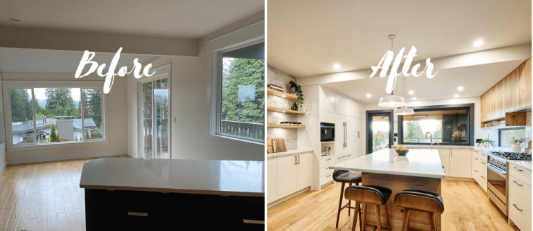 Post-renovation cleaning service - before and after